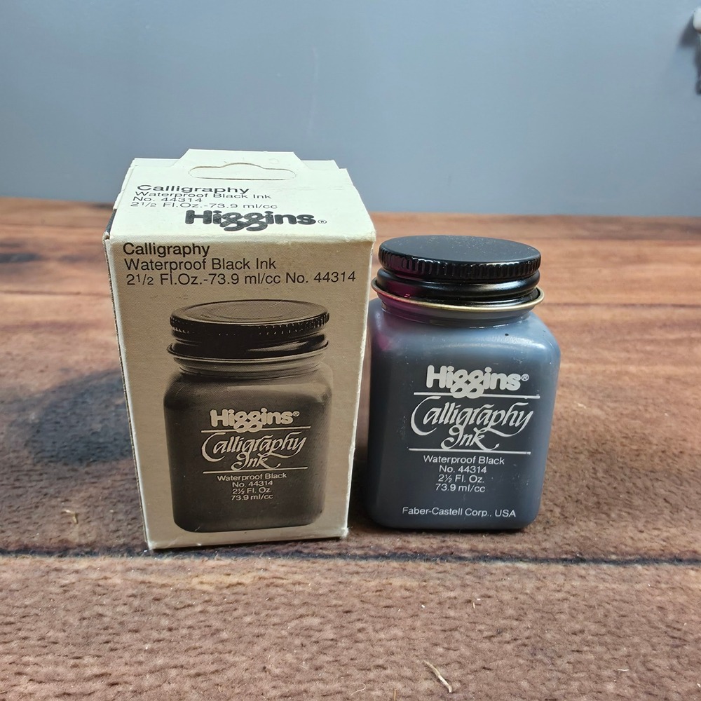 Higgins Calligraphy Ink 2.5oz Black NEW Waterproof No. 44314 Faber-Castell USA